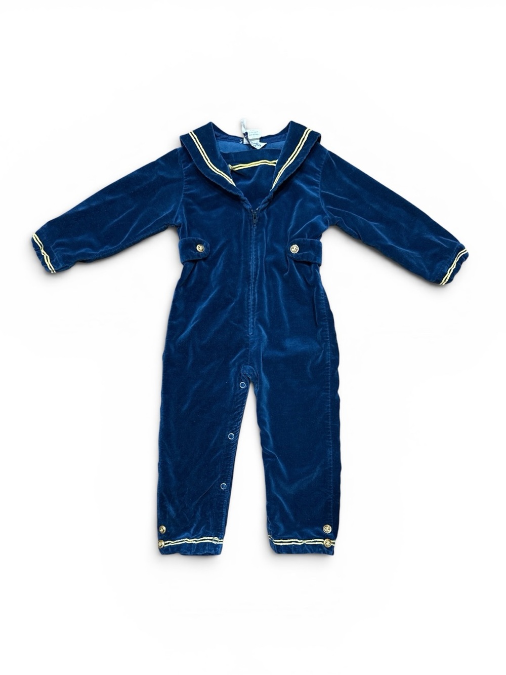 Vintage Boys Sailor Romper One Piece Boys Size 24 Months Good Lad Blue